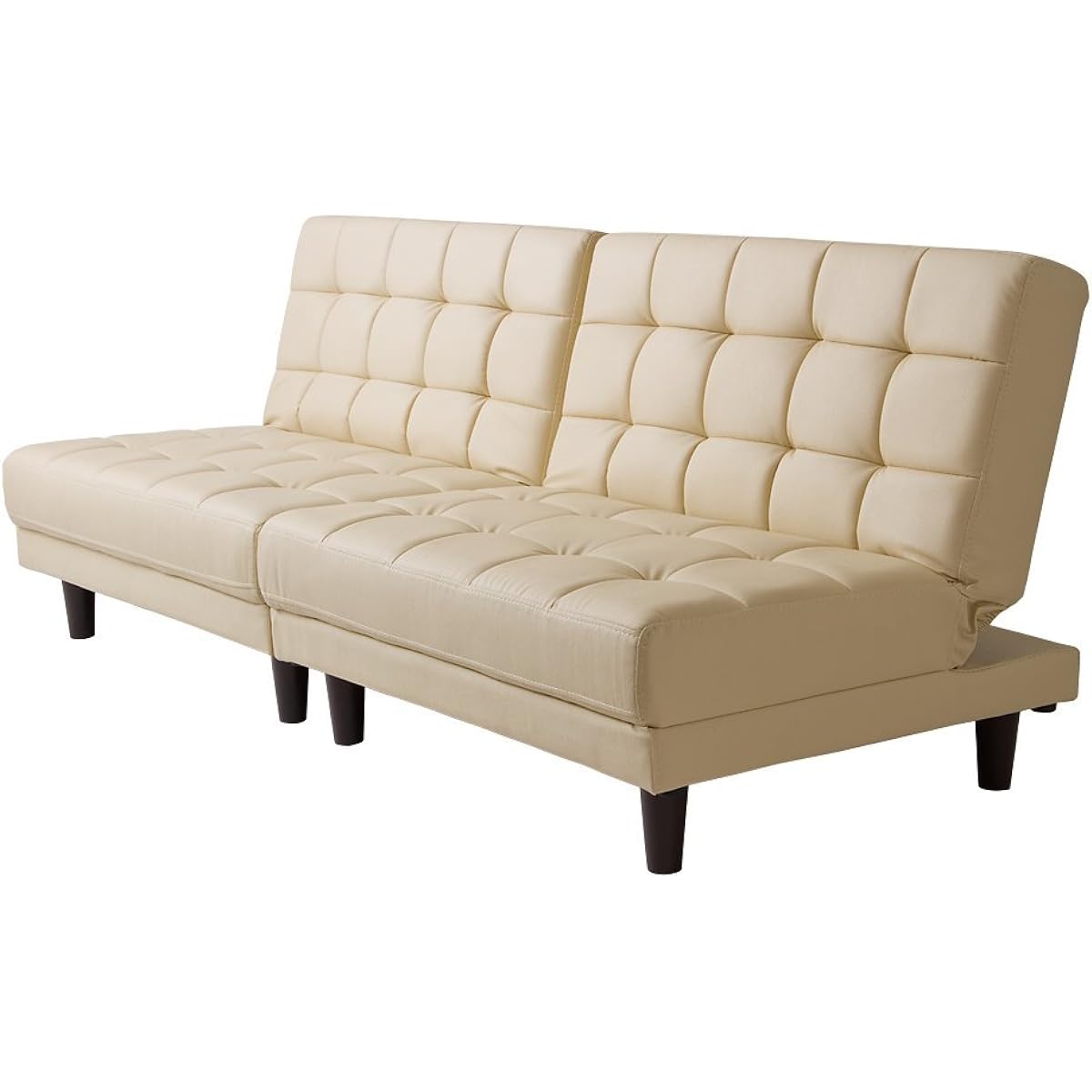 Vita Sofa Bed Couch Sofa Bed Low Sofa Natural Wood Beige 2 Seater Width 86 x Depth 70-90 x Height 33-69cm Split Type