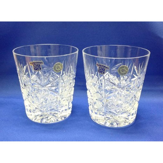 Bohemian Crystal Laura Pair Old Fashioned Glasses Set 22032/LAS/210