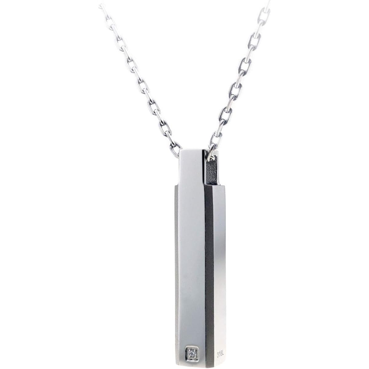 Jewel of Memory Ashes Pendant, Ashes Necklace, Hand-held Memorial, Ashes Container, Stainless Steel, 316L, Men's, Women's, 2 Chains Included, Stick