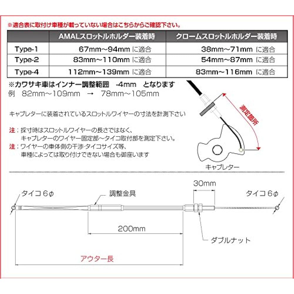 Goods (GOODS) Universal Throttle Wire Type5-1100mm G9-01611