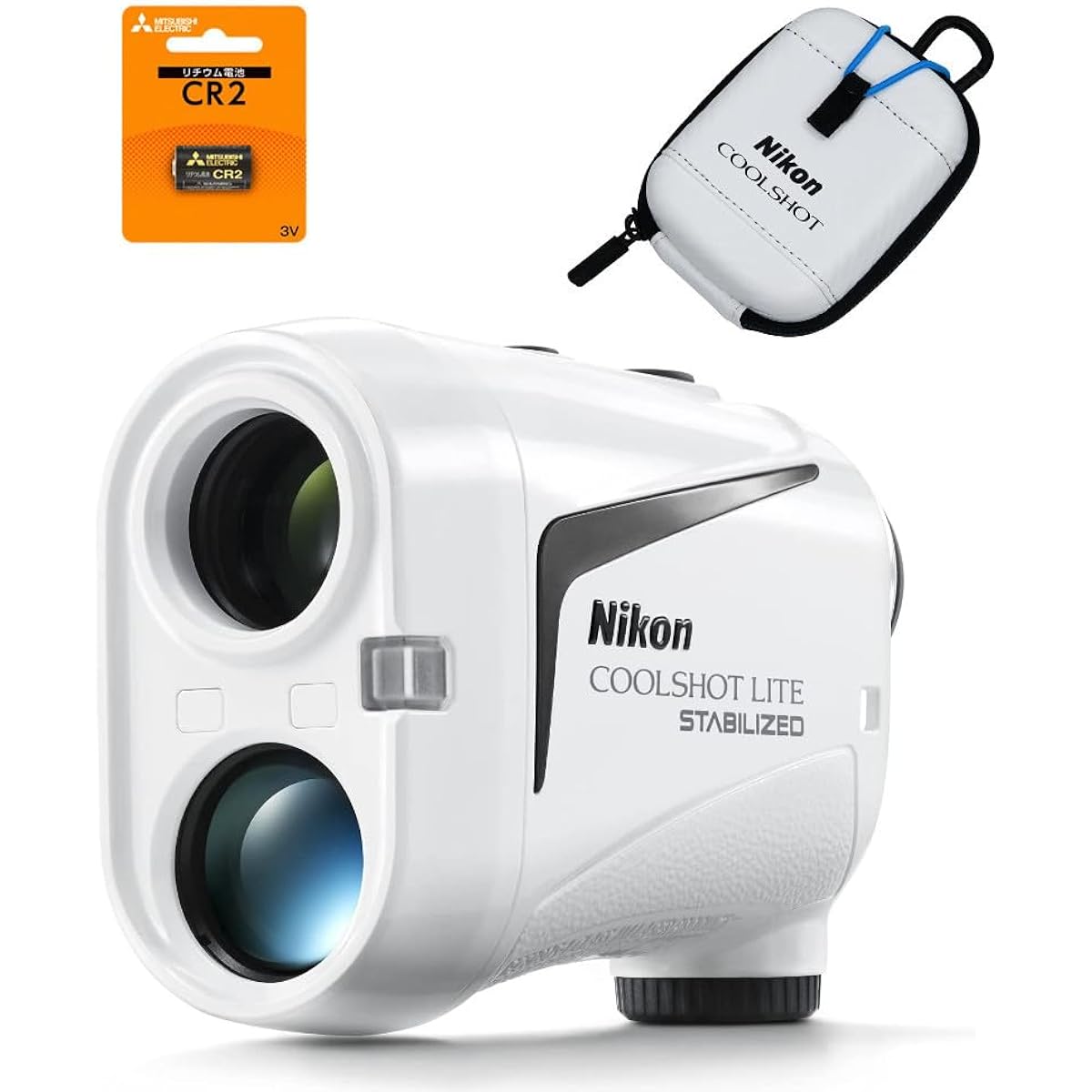 Nikon Golf Laser Distance Meter COOLSHOT LITE STABILIZED & Special Case CS-CS1 White & Battery CR-2