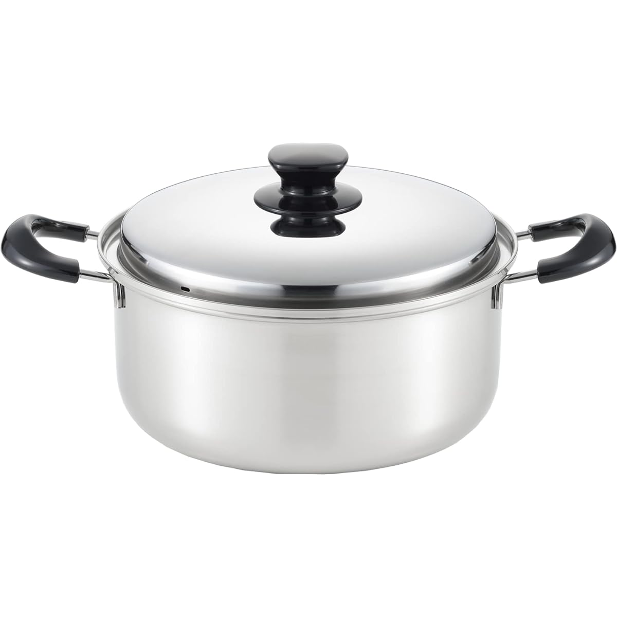 Yoshikawa Two-handed pot 24cm Made in Japan Compatible with gas fire and IH Integrate SJ3397 Silver