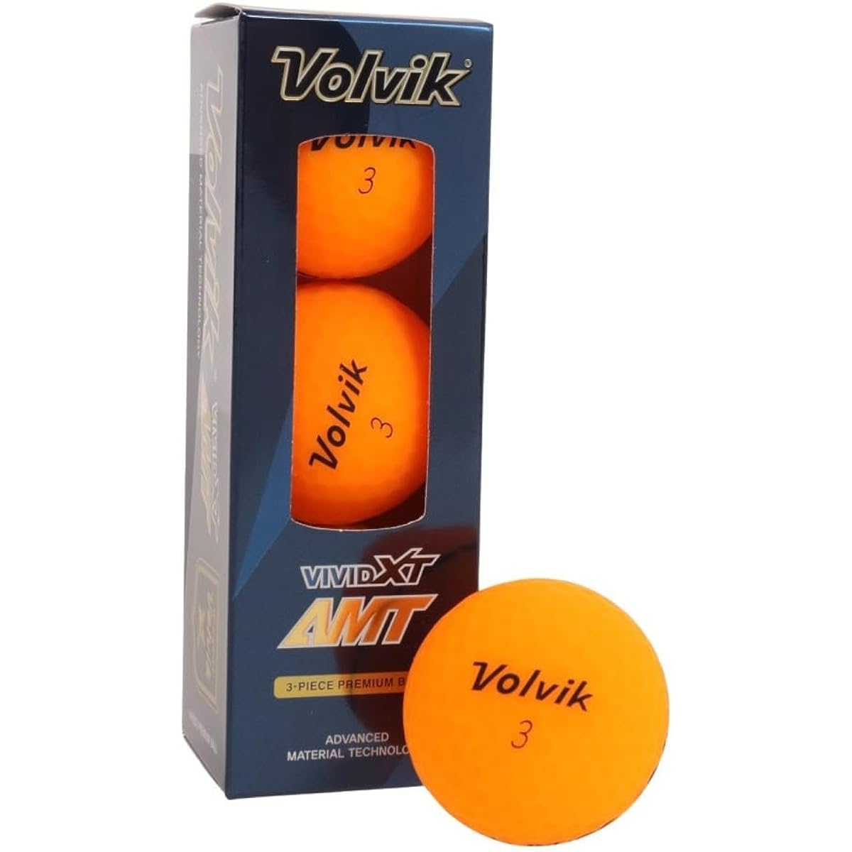 Volvik Golf Ball XT AMT VOLVIK VIVID XT AMT Orange (1 sleeve 3 pieces) Orange