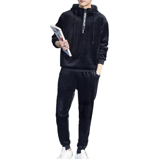 [Vertiger] Setup Velor Fleece Lining Jersey Top and Bottom Sweatshirt Sweatshirt Thick Long Sleeve Fall/Winter M-XL Men's