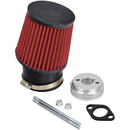 AlveyTech High Performance Air Filter Intake Kit Compatible with Coleman CT100U & CC100X 98cc Mini Bike - Engine Air Cleaner Universal Replacement Accessory Part for Power Sports Go Karts (Red)