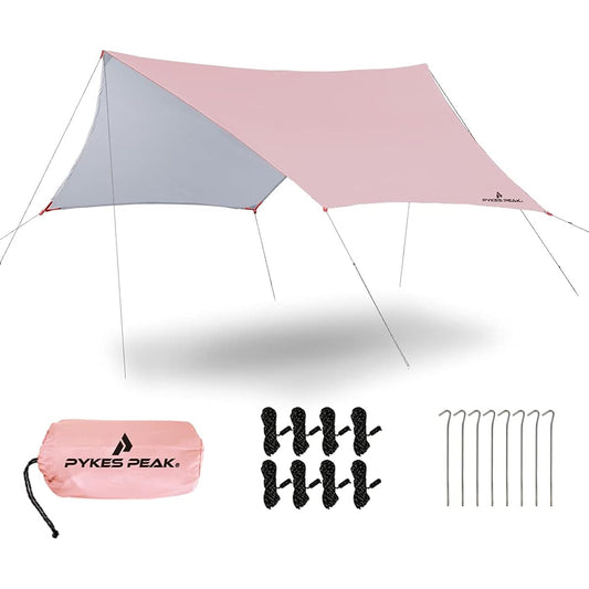 PYKES PEAK Hexa Tarp Tarp Tarp Tent Sunshade Camping Equipment Peg Rope Included Silver Coating HEXA TARP 5/6P APRICOTBEIGE