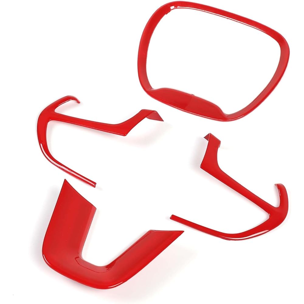 VOODONALA Automobile Control Device Cover Rim 2015-2023 DODGE CHALLENGER CHARGER DURANGO 2014-2023 Jeep Grand Cherokee SRT8 ABS Red 4 pieces