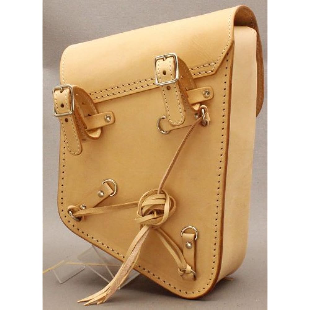 DEGNER Rigid Saddle Bag Leather 4mm Thickness 34x21x13cm Softail Tan SB-15