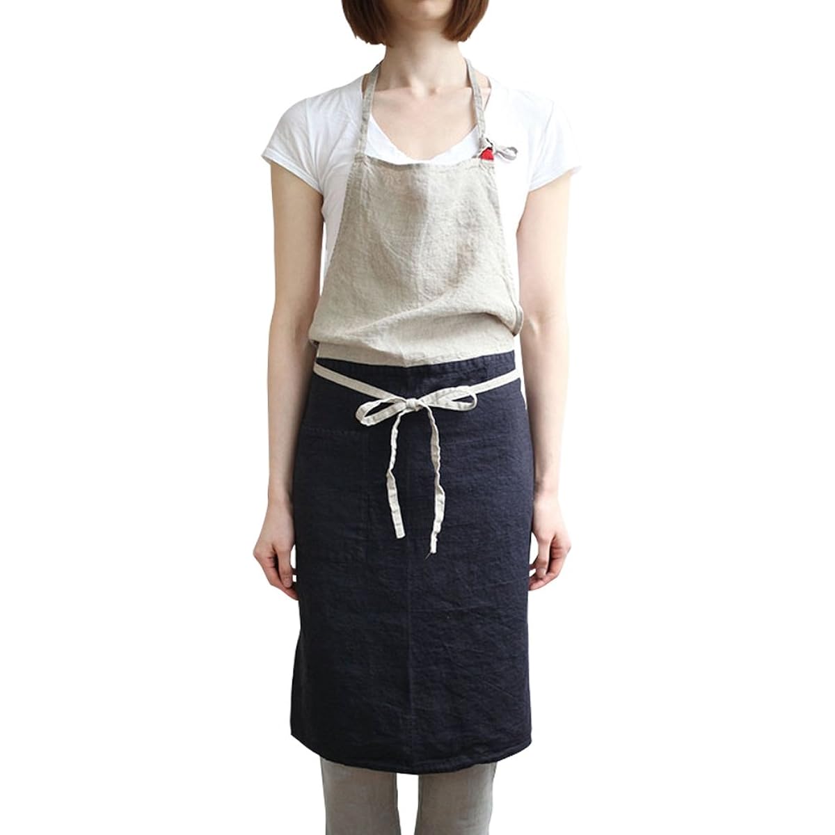 Full Apron Carina Noir Lino E Lina A1051 Lino e Lina
