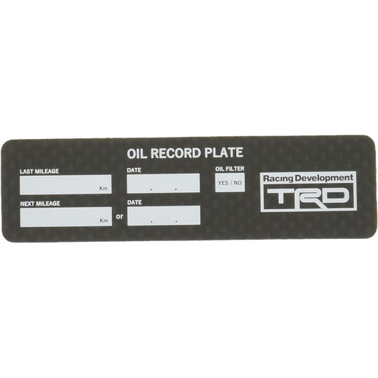 TRD/TOYOTA oil change plate part number: MS029-00002