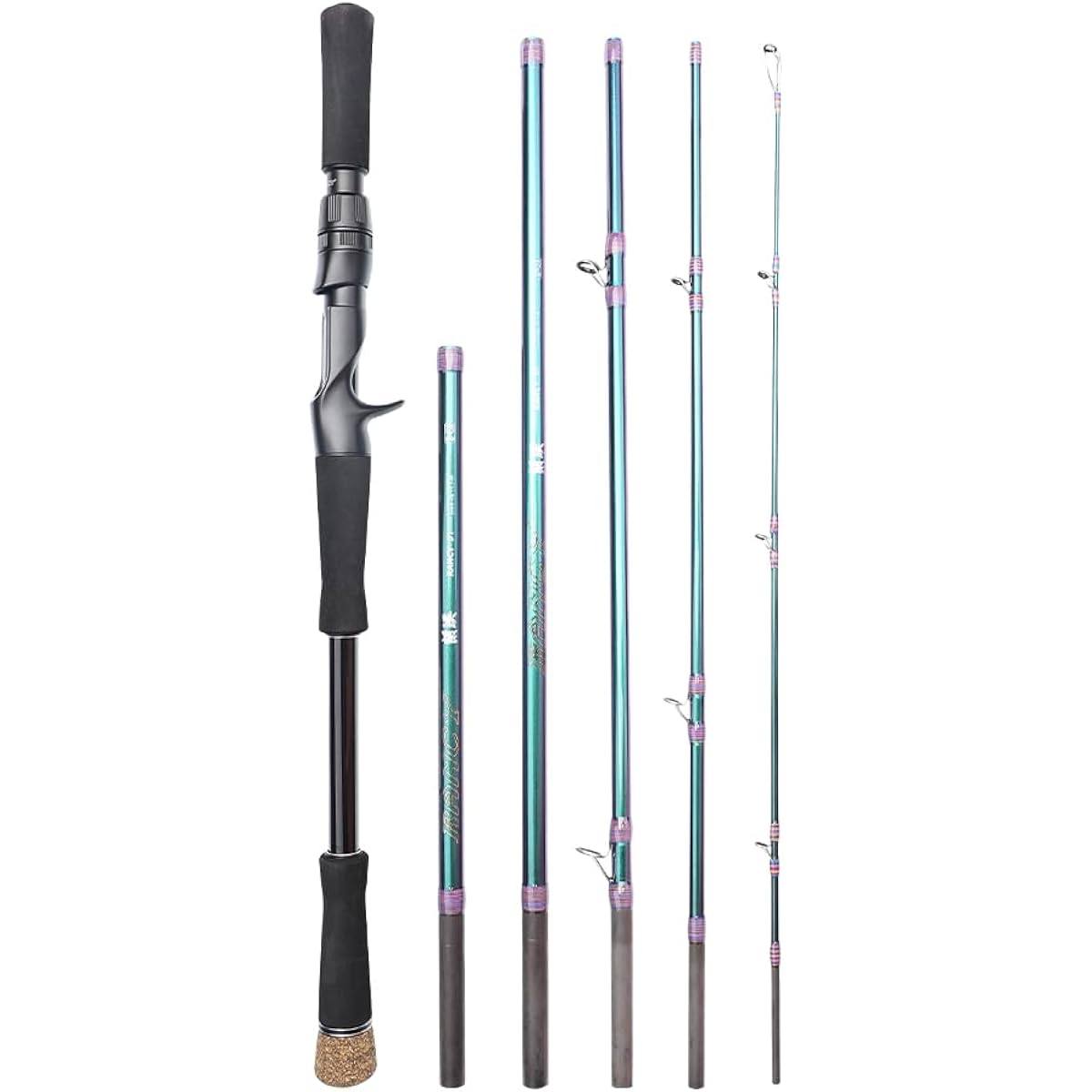 Snakehead Compact Rod Portable Length Variable 6 Sections XH 2.13-2.28m C70-76 Bait Rod Casting Lure Rod Black/Bass/Octopus/Snakehead/Catfish