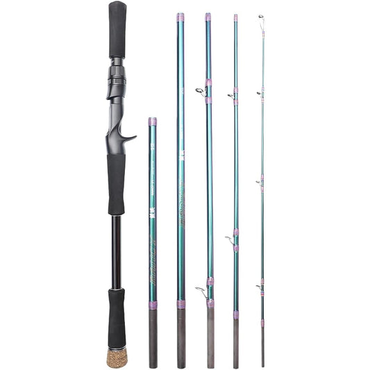 Snakehead Compact Rod Portable Length Variable 6 Sections XH 2.13-2.28m C70-76 Bait Rod Casting Lure Rod Black/Bass/Octopus/Snakehead/Catfish
