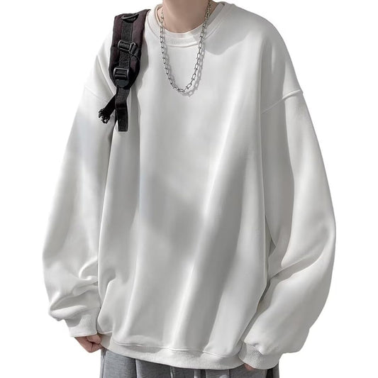 [Fuyumoe] Men's Sweatshirt, Large Size Clothes, Men's Sweatshirt, Long Sleeve, Spring Clothes, Men's Sweatshirt, Casual, Oversized, Loose, BIG, Big Silhouette, Plain, Tops, Spring, Autumn, Winter