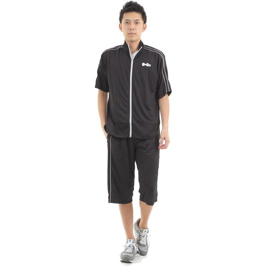 [Hammer] Short Sleeve/Half Pants (3/4 Length Pants) Men's Jersey Top and Bottom Set Setup Large Size T Suit Sweat Absorbent, Quick Drying, Deodorizing Function M L LL 3L 4L 5L Summer Jersey