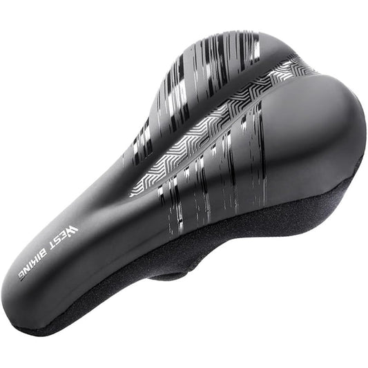 OIENNI Bicycle Saddle Cover Cushion, Super Thick, Doesn't Hurt Your Butt, PU Leather, Waterproof, Built-in Gel, Shock Absorption Saddle Cover, Suitable for Road Bikes, Cross Bikes, Mountain Bikes, For Narrow Saddles, Tape Cloth Type, Easy to Install