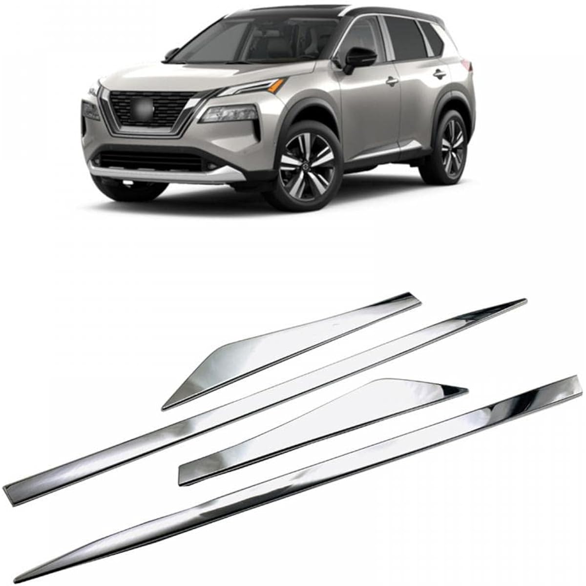 COBATANG X-TRAIL 4th Generation T33 Side Door Trim Cover, Door Lower Garnish, Protector, Chrome Plated, Exterior Parts, Accessories, Custom