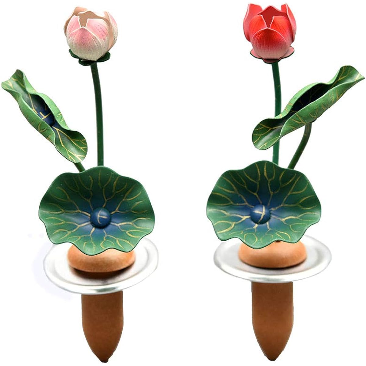 [Hiruta Buddhist Supplies Shop] Everlasting Flowers No. 3 3-piece Light Alloy Painted 1 pair No. 3 3-piece Everlasting Flowers Only Flower Memorial Tools
