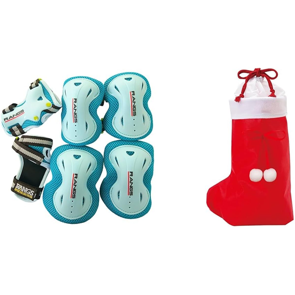 6-piece protector set BL/BL Langs Japan (RANGS) + Sanrio Christmas boots wrapping bag L size