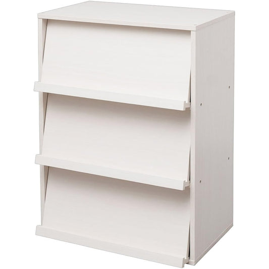 Iris Plaza Iris Ohyama Customizable Rack Bookshelf Chest Cabinet Storage Shelf Flap Rack Width 59 x Depth 40.7 x Height 83.6 cm Off White Collan Series CHR-3