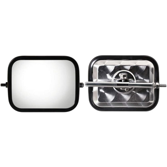 Shinei Bussan Road View Mirror (Square Plane) Round Bar Type Scale Pattern [Plated/Black 180 x 140] FB-18CU