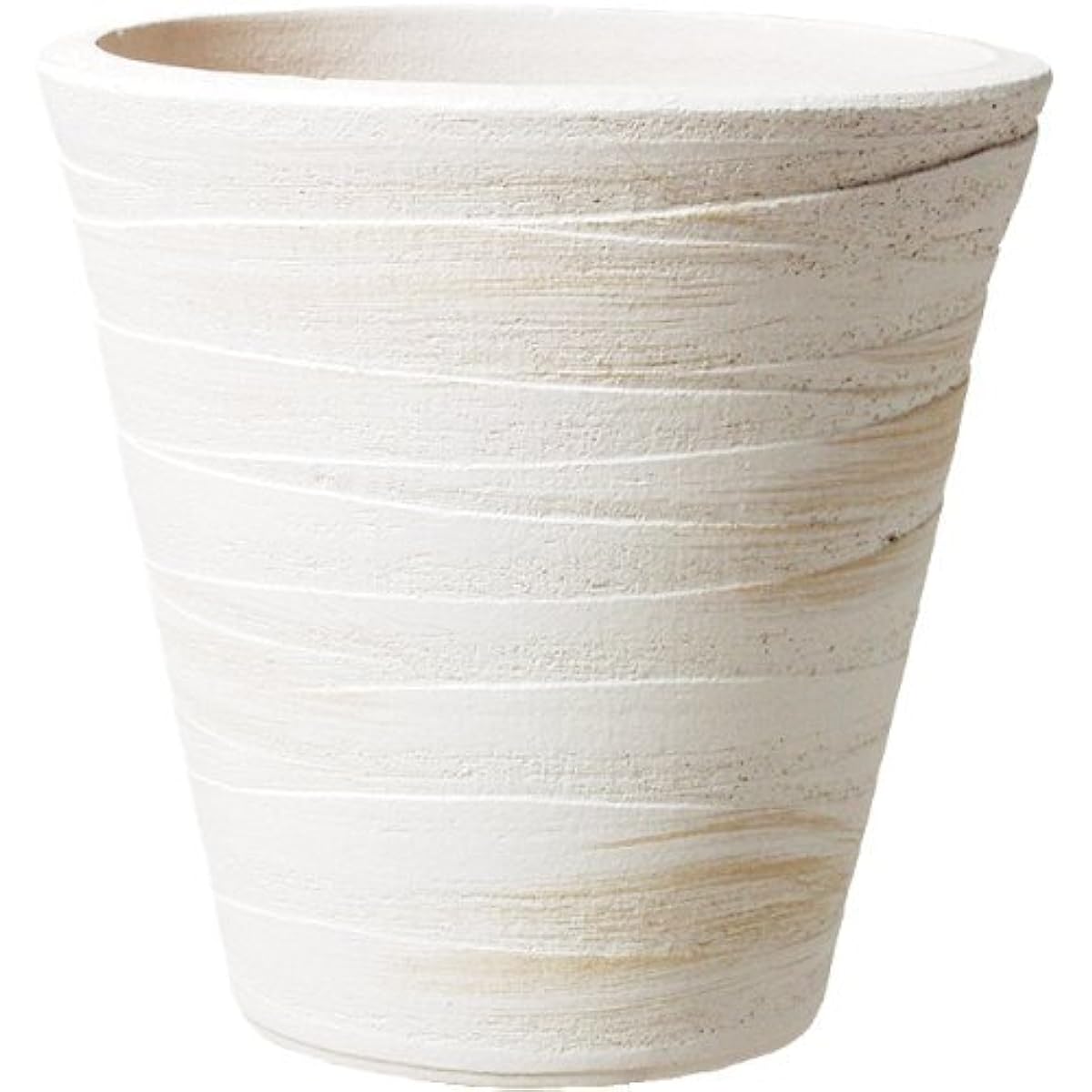 Plus Garden Flower Pot Shaved Long Φ445mm With Bottom Hole White Shigaraki Ware 22-04