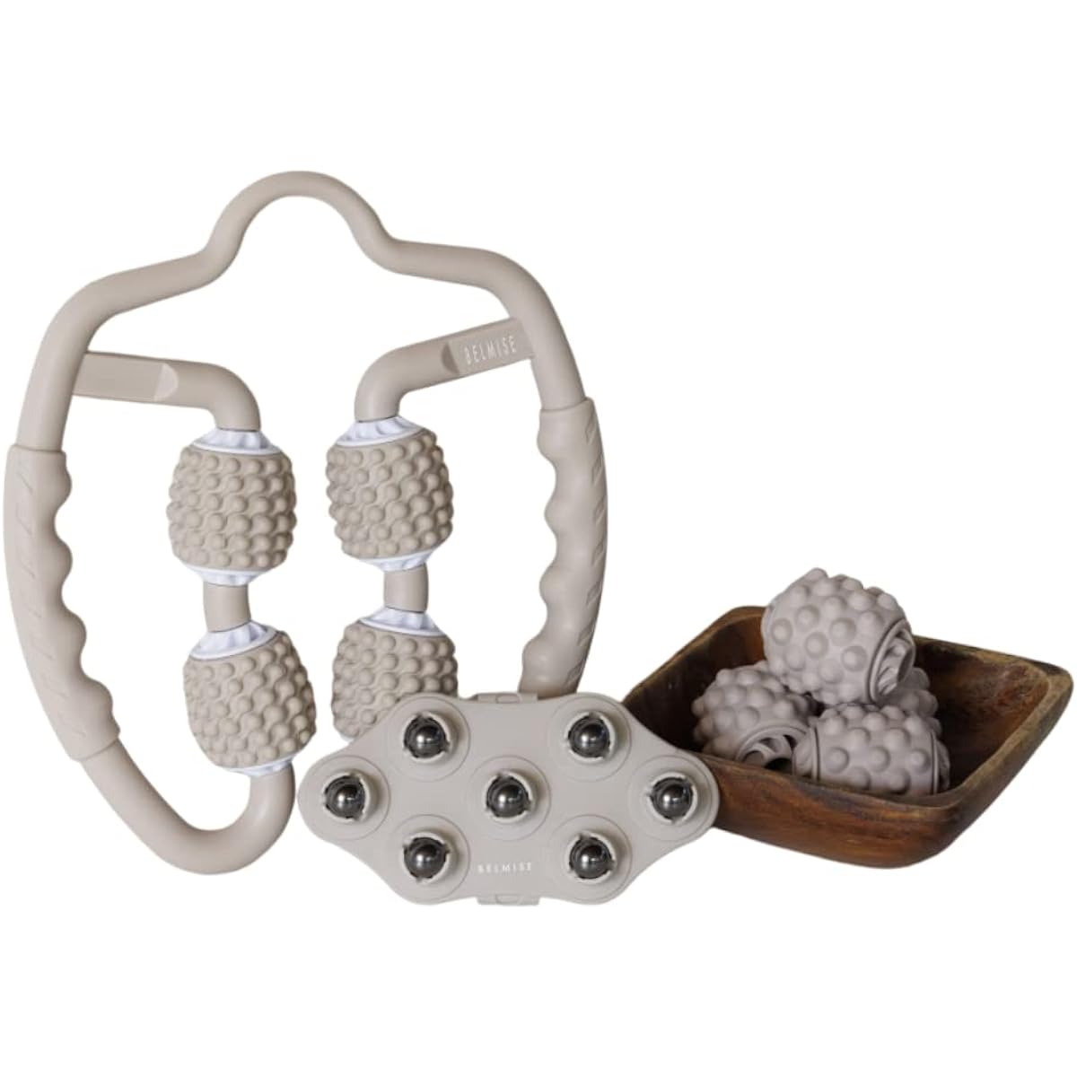 Belmise Fascia Roller 3 Piece Set Superficial Muscle/Deep Muscle Roller Magnetic Roller Myofascial Release Kinmaku Back Massage Stretch Swelling Yoga Roller