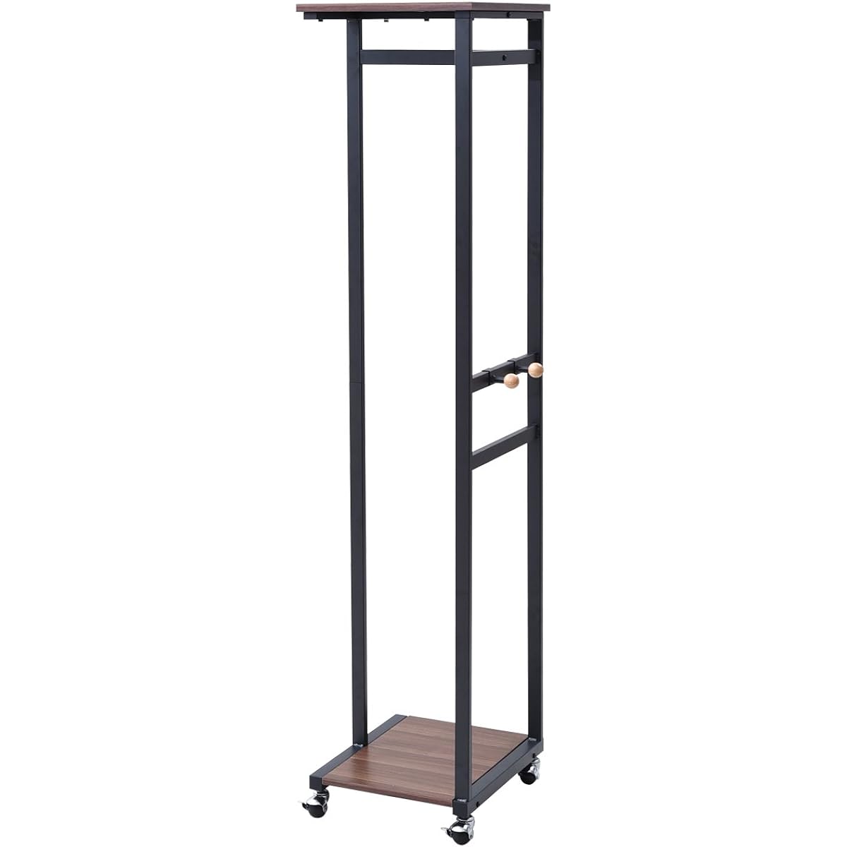 YAMAZEN Hanger Rack Width 35 with Shelf Living Room Specification Walnut/Black RHR-35(WL/BK)