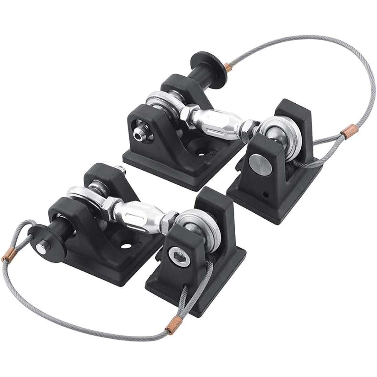 DV8 off-road | D-JP-190001-K | Bonnet Hold Down 07-18 For WRANGLER JK | Quick Release | No Lock | Adjustable Tension Turn Buckle | Stainless Steel and Billet Aluminum Structure