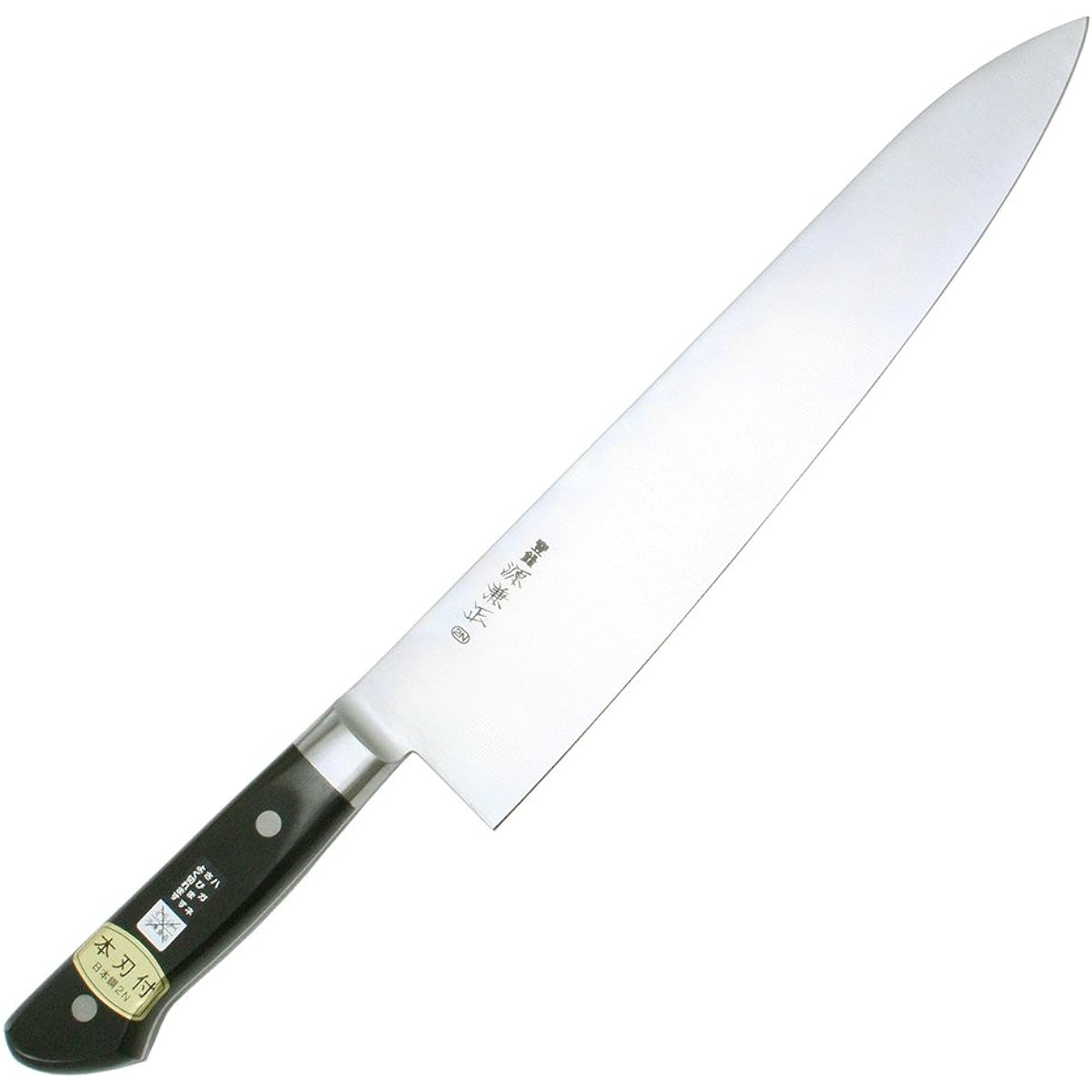 Kanemasa Minamoto M series all steel black plywood handle with base Gyuto 270mm (with real blade) KC-704