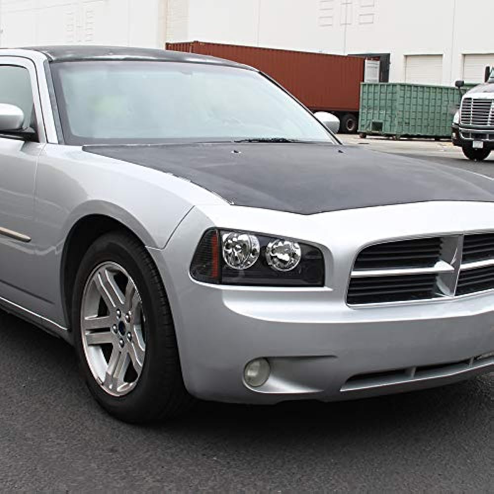 SPEC-D TUNING Black Housing Clear Lens Corner Light 2006-2010 DODGE CHARGER Parking Signal Lamp Acembris Left+Right Pair