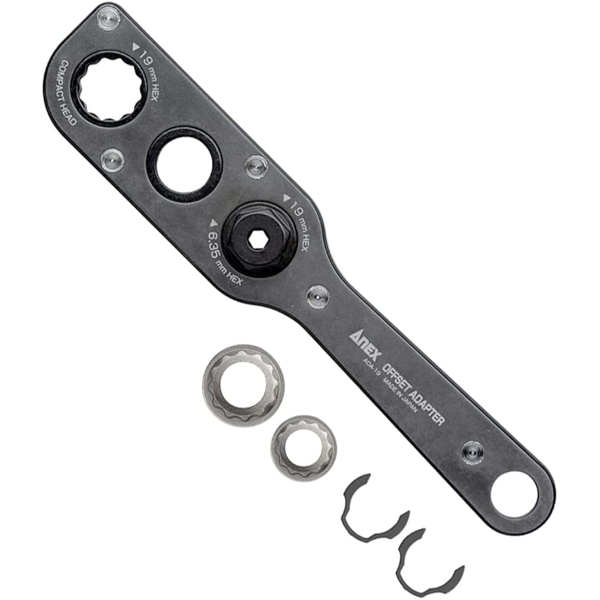 ANEX Offset Adapter Width across flats 19mm Socket set of 2 (17/19mm) AOA-19S1
