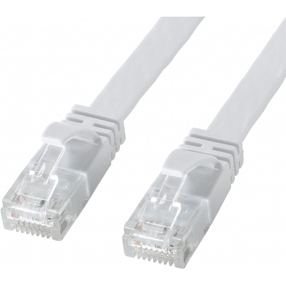 Sanwa Supply Category 6A Flat LAN Cable (White, 20m) KB-FL6AL-20W