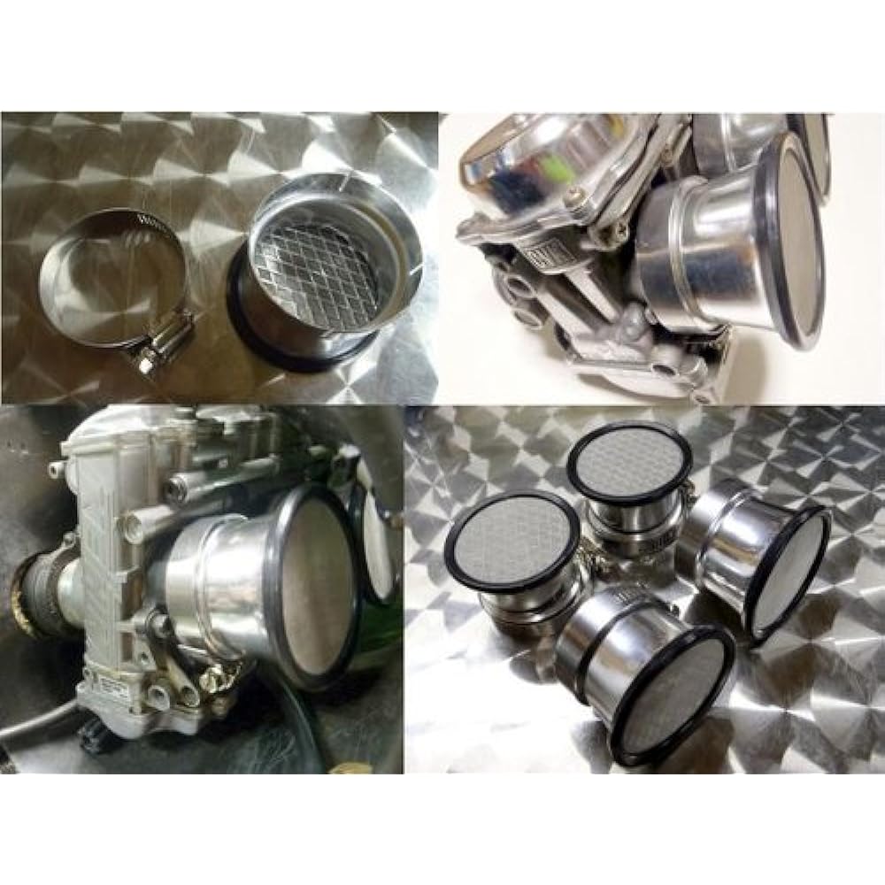 KJT Motorcycle Air Filter Aluminum Air Funnel 55φ x 4 Set with Mesh Net Zephyr 1100 GPZ900R ZRX1200R ZRX1100 XJR1300