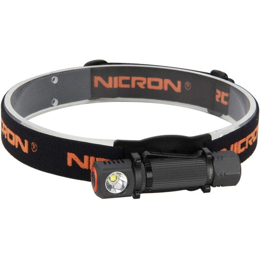 NICRON Removable Headlight H10RPro Brightness Adjustable in 2 Levels Maximum 450 Lumens Durable with Carbide Aluminum Body SOS Flashing Function Strobe Flashing Function