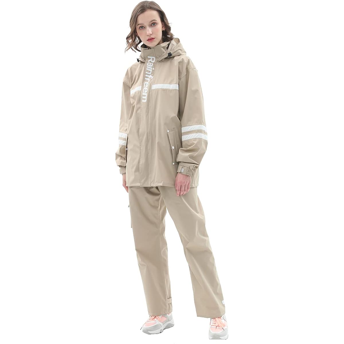 [rainfreem] Rainwear top and bottom set, women's raincoat, men's rain suit, top and bottom set, men's raincoat, women's kappa, unisex, rainwear, fishing, large size, rain gear, for commuting to work or school, stylish, rain suit, rainy season protection