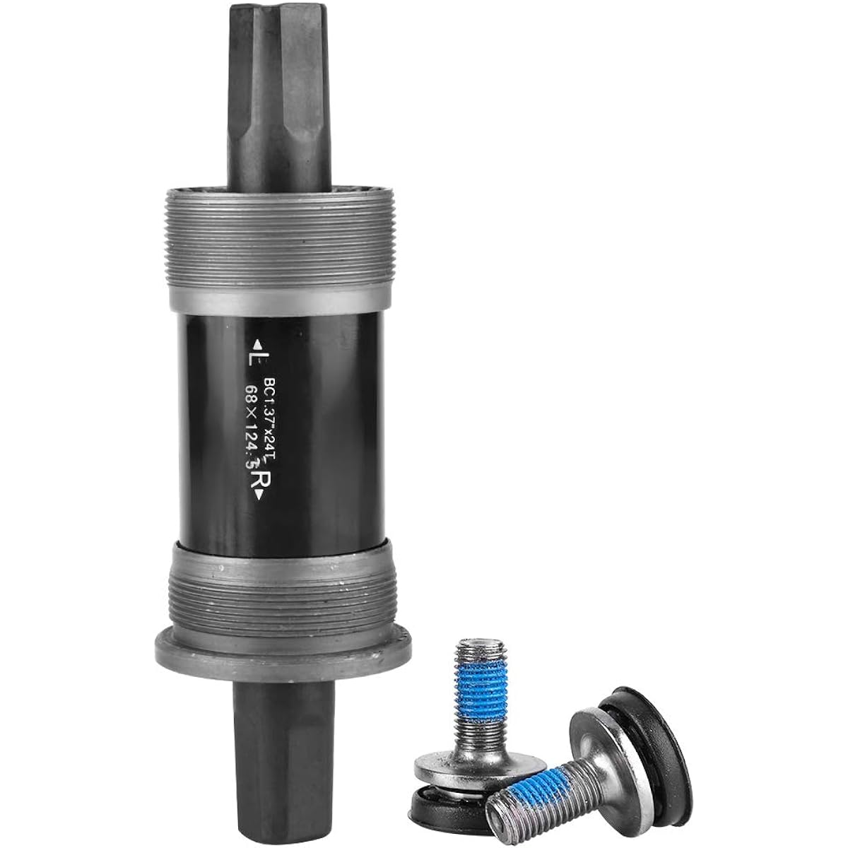 Bottom Bracket BSA Mountain Bike Bottom Bracket Quahole Axis with Screws 68 x 118/120 / 122.5 / 124.5 / 127.5mm Durable for 68mm Frame Shell Friction Resistant (68X124.5L)