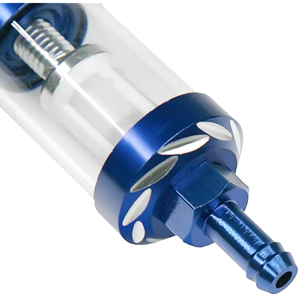 8mm 5/16 Inch Inline Fuel Filter Universal Motorcycle ATV Bike Classic Bike (Blue)