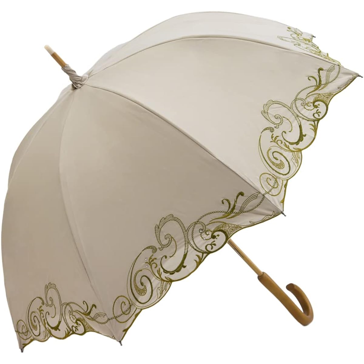 [Chinoiserie Modern] Parasol, For Both Sunny and Rainy Days, Long Umbrella, Women's, Covering, Class 1 Light Blocking, UPF50+ Heat Shielding, Heat Dissipation, UV Protection, Fully Embroidered