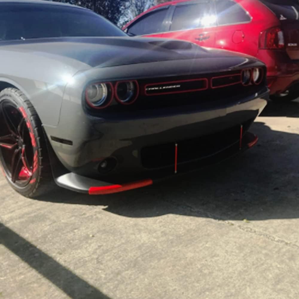 VOODONALA Front Bumper Lip Lip Stpt Tector Cover Replacement Parts 2015-2020 DODGE CHALLENGER SRT Helcat Not for wide body (red, 2 pieces)