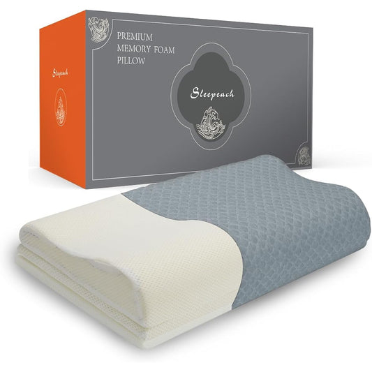 Sleepeach Pillow, Memory Foam Pillow, Memory Foam Pillow [6-level height adjustment function allows you to adjust the height without failure, pillow, just fit, cover is washable (gray)