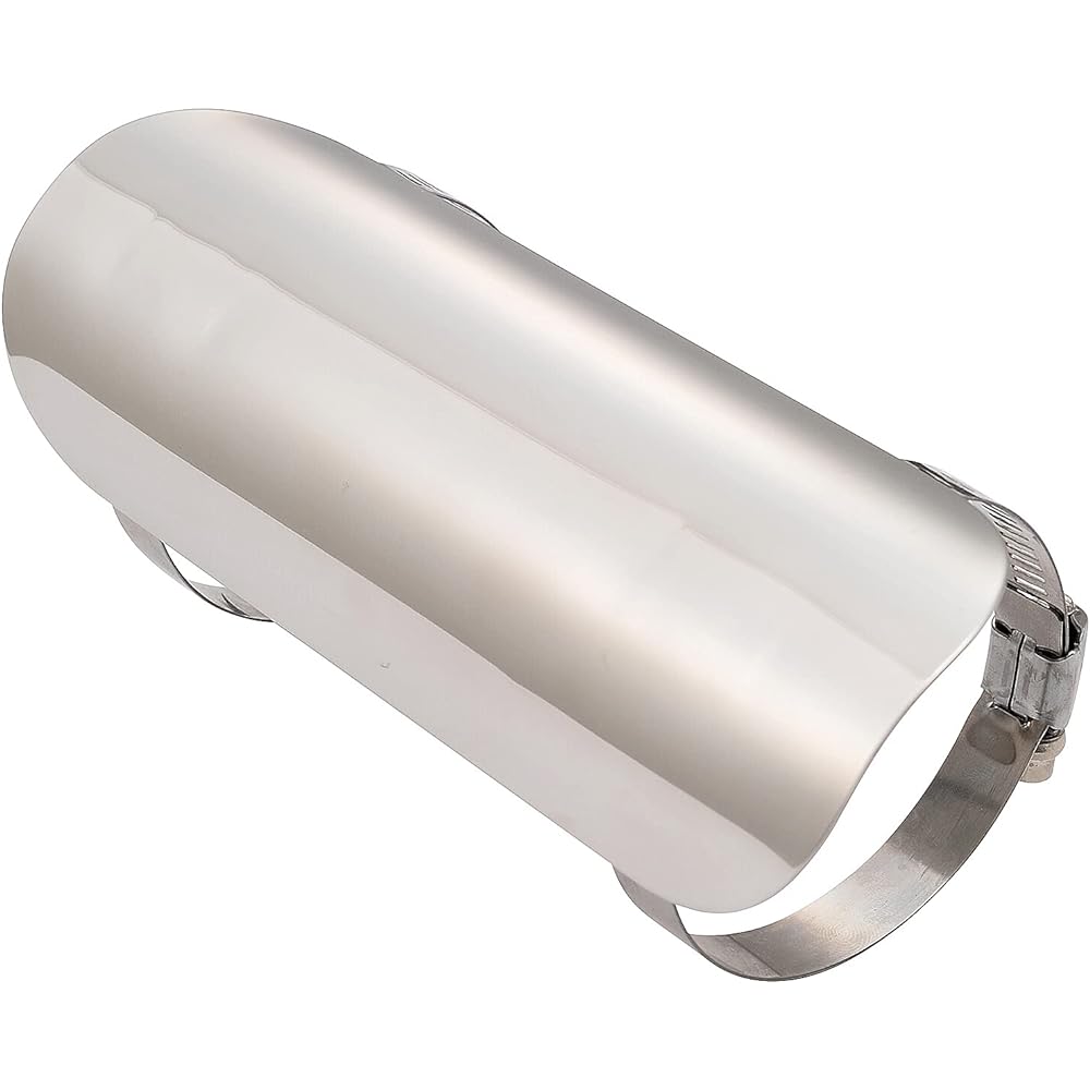Daytona 68315 Motorcycle Muffler Guard, Compatible with ?1.6 - 2.2 inches (40 - 55 mm), Stainless Steel, Buffed Finish, Heat Guard, Plain