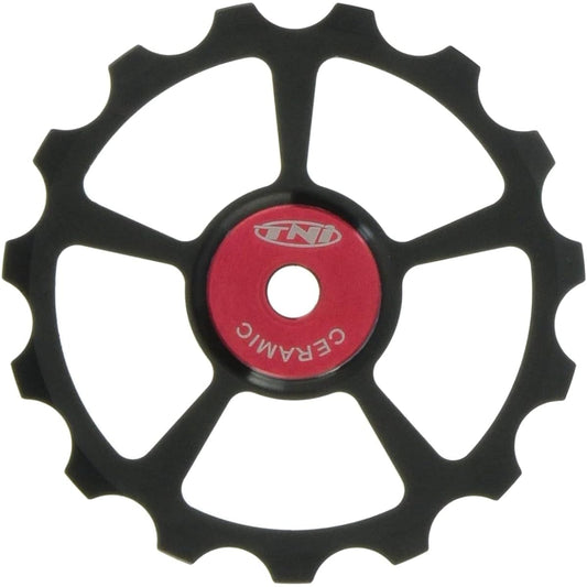 TNI Aluminum Ceramic Pulley 15T 1 Piece Red Medium