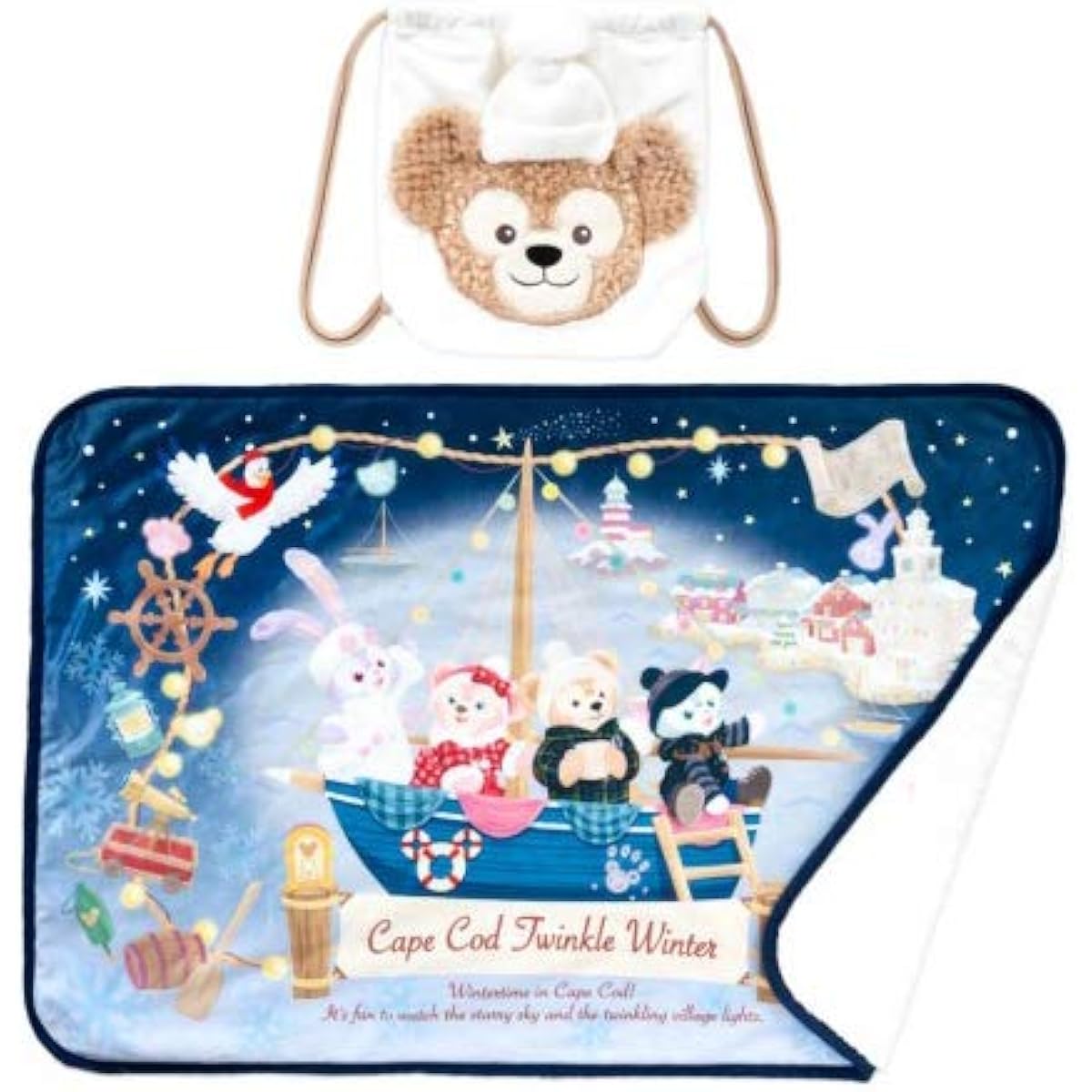 Duffy & Friends Christmas Blanket Duffy's Christmas 2018 with Drawstring Disney Souvenir [Tokyo Disney Sea Exclusive]