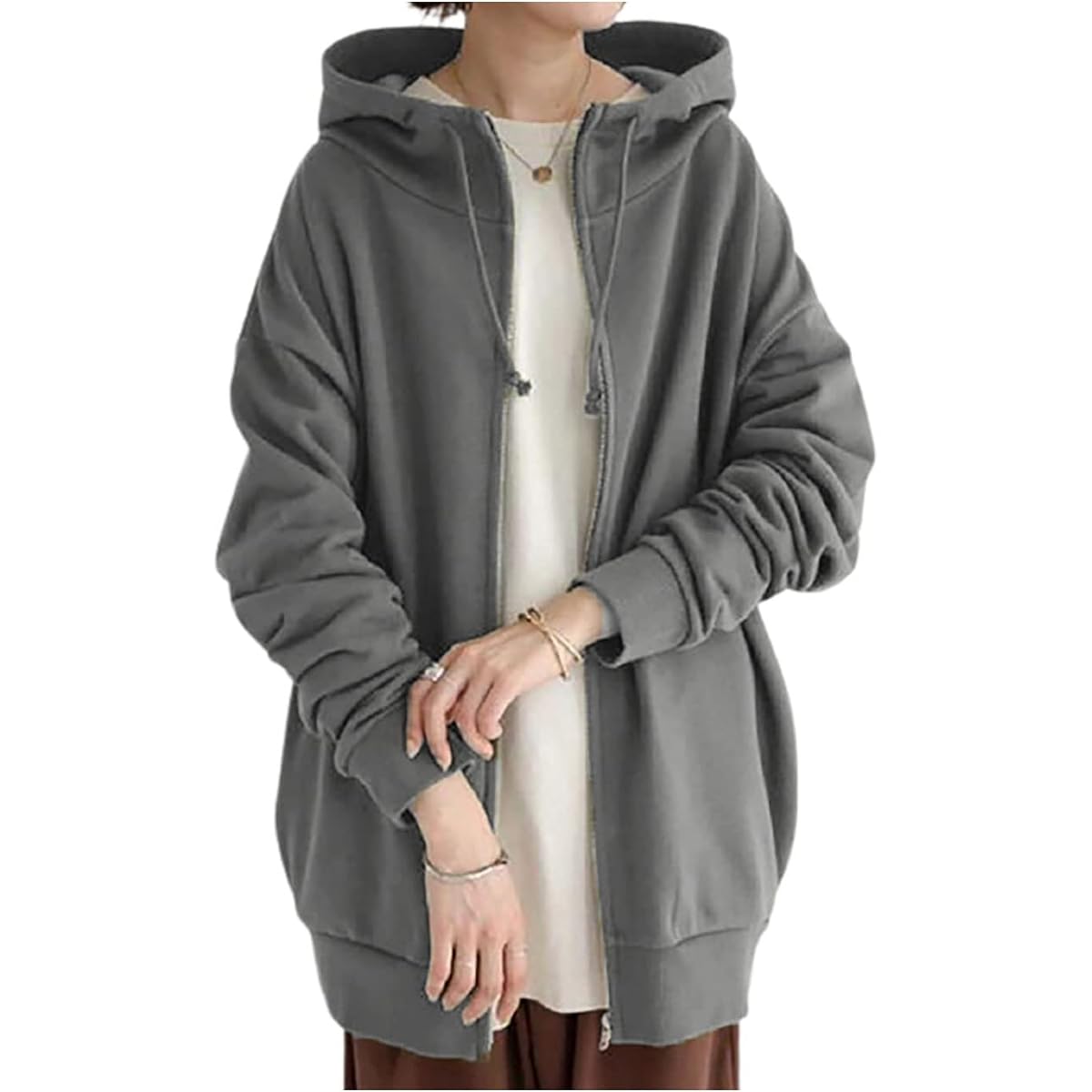 [Meluse] 7 Colors Available, Long Sleeve, Outerwear, Tops, Parka, Big Silhouette, Plain, High Neck, Warm, Autumn, Winter, Women's 3