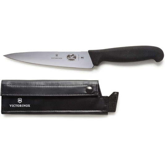 VICTORINOX Outdoor Cooking Knife Professional Gyuto Knife 15cm Blade Straight Blade Black Includes Easy-to-clean Special Case Dishwasher Safe Swiss Classic 2003.15-X1