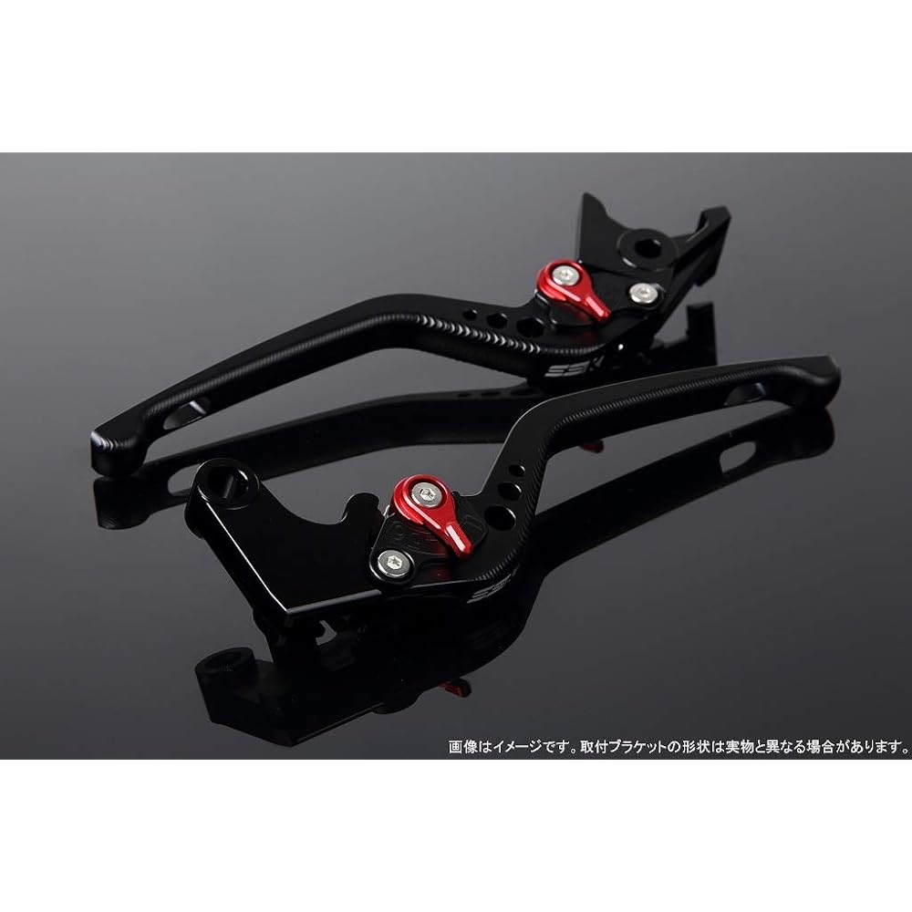 SSK Adjust Lever 3D Long Lever Color: Matte Black Adjuster Color: Matte Red YZF-R25 2015-2018 MT-25 2016-2018 YZF-R3 2015-2018 MT-03 2016-2018 LVEM033BK-RD