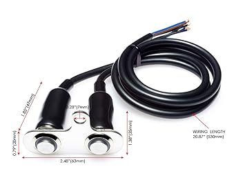 Motorcycle Handle Bar Double Switch Button LED OF Engine Kill Starter Flash