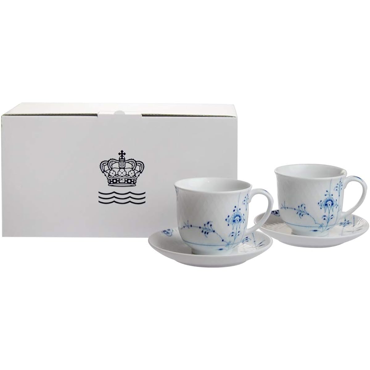 Royal Copenhagen Blue Palmette Cup Saucer Pair 160cc 2-500-030 [Parallel Import]