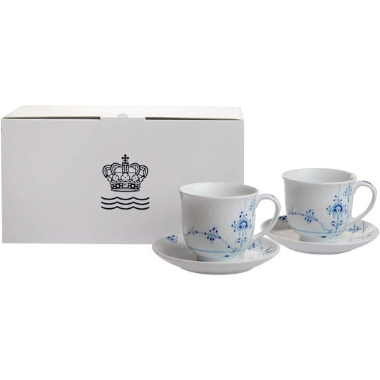 Royal Copenhagen Blue Palmette Cup Saucer Pair 160cc 2-500-030 [Parallel Import]