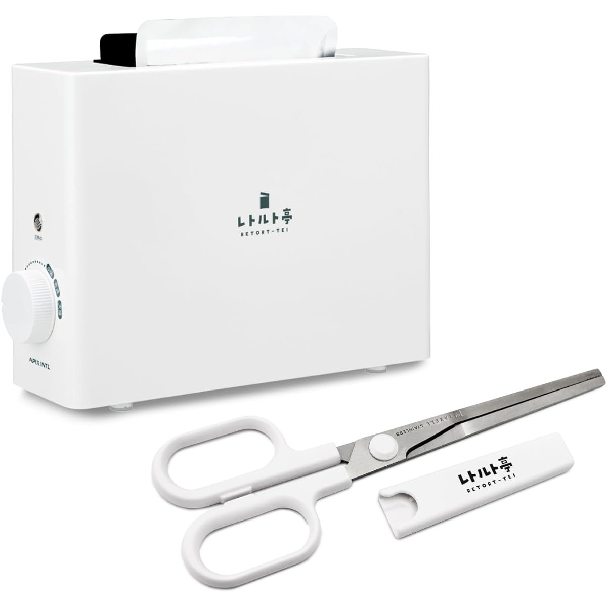 [Introduced on TV] [30-day extended warranty card and retort squeeze cutter included] Apix Retort-tei main body + retort cutter set Retort pouch Heating Time saving Cooking Automatic Pot Hot water Gas Microwave Wrap not required Saving Energy saving Eco